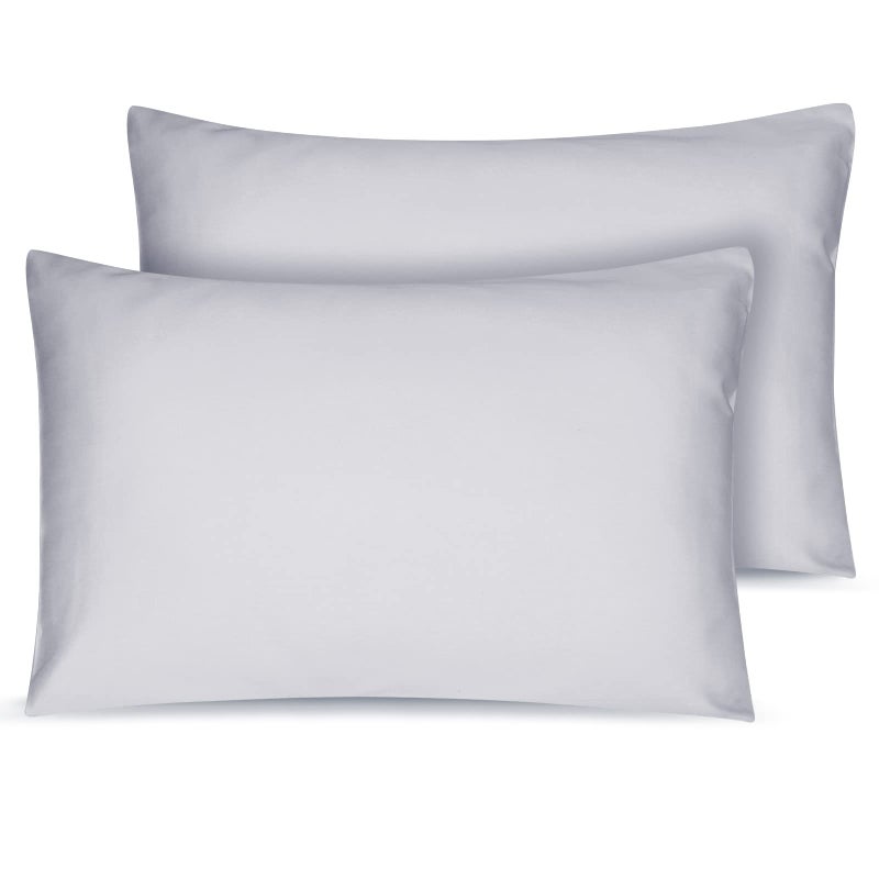 LULUSILK Organic Cotton Toddler Pillowcase 2 Pack, 14 x 20 Travel Pillow Case Cover for Babies, Kids, Boys and Girls, Soft and Breathable Small Pillow Cases with Envelope Closure, Light Grey - Image 1